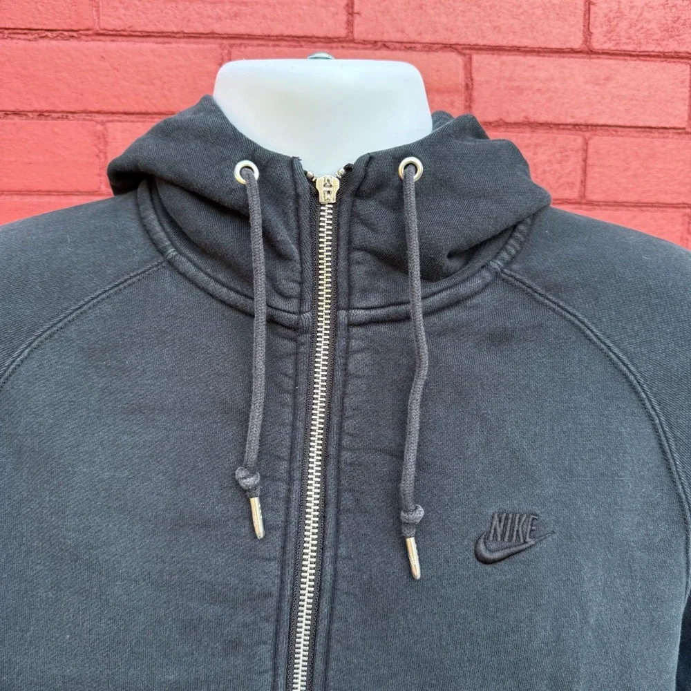 Vtg Nike Sportswear Hoodie Sweatshirt Size Large Mens‎ Black Full Zip Loungewear